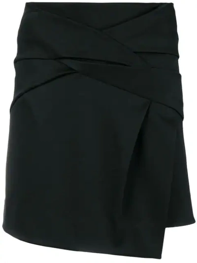 Helmut Lang Folded Draped Mini Skirt In Black