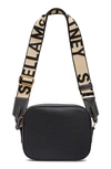 Stella Mccartney Perforated Logo Faux Leather Camera Bag In Black
