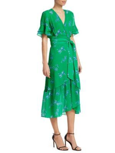 Tanya Taylor Blaire Floral-print Dress In Green