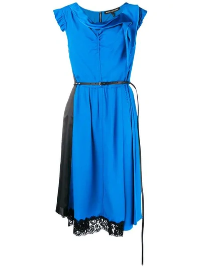 Marc Jacobs Two-tone A-line Dress In Bright Blue