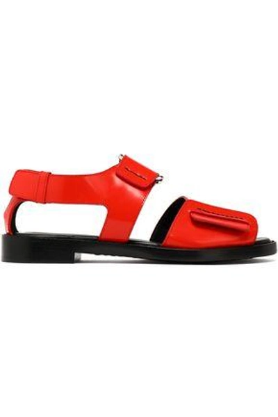 3.1 Phillip Lim Woman Addis Buckled Glossed-leather Sandals Red