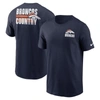 Nike Navy Denver Broncos Blitz Essential T-shirt In Blue