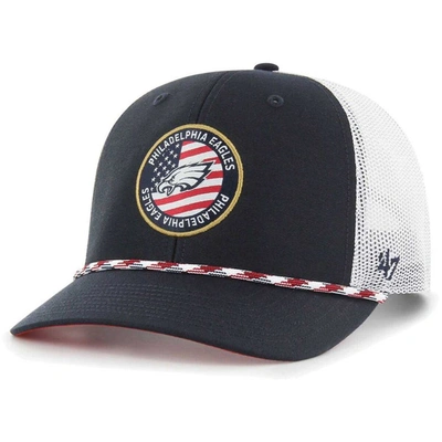 47 '  Navy/white Philadelphia Eagles Union Patch Trucker Adjustable Hat