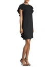 Escada Dlat Ruffle-side Shift Dress In Black