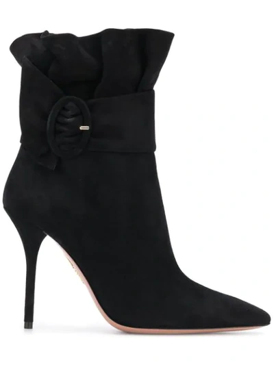 Aquazzura Palace Ankle Boots In Black