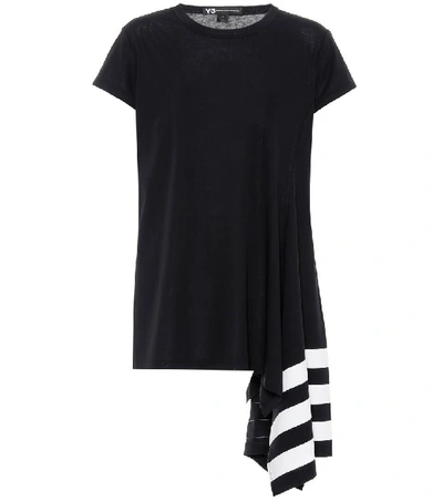 Y-3 Assymetrical Cotton T-shirt In Black