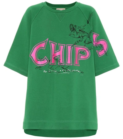 Burberry Printed Cotton T-shirt In Green