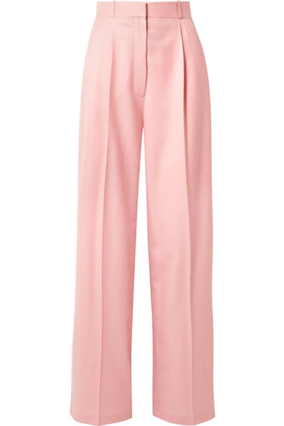 The Row Elin High-waist Wide-leg Wool Pants In Baby Pink