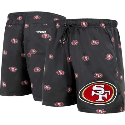 Pro Standard Black San Francisco 49ers Allover Print Mini Logo Shorts