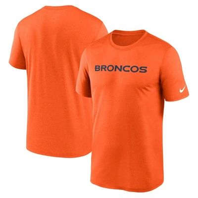 Nike Orange Denver Broncos Legend Wordmark Performance T-shirt