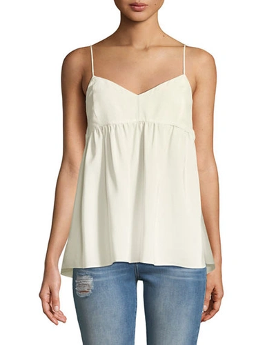 7 For All Mankind Silk Babydoll Camisole Top In White