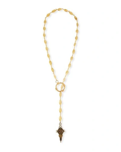 Devon Leigh Long Lariat Pendant Necklace, 34" In Gold
