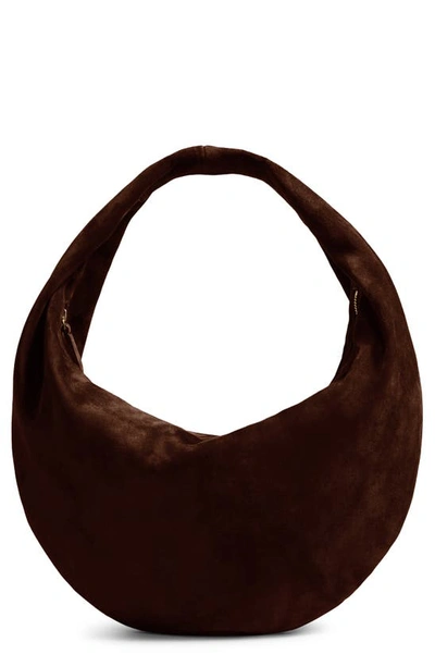 Khaite Medium Olivia Suede Hobo Bag In Coffee