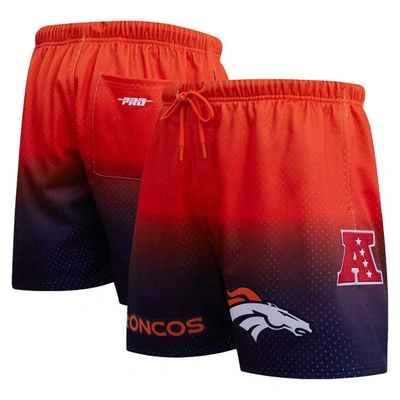 Pro Standard Navy/orange Denver Broncos Ombre Mesh Shorts