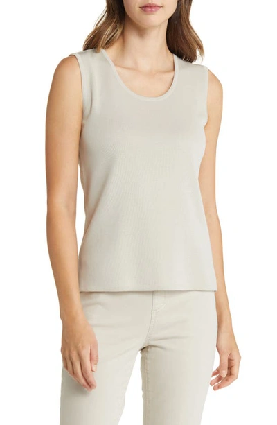 Ming Wang Scoop Neck Tank In Limestone