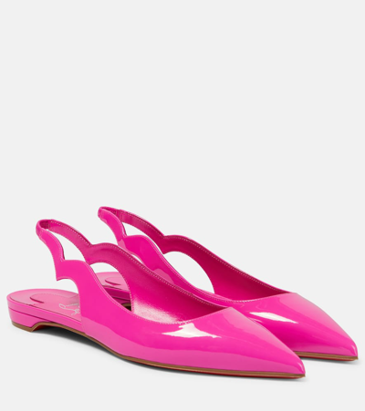 Christian Louboutin Hot Chickita Sling Patent Leather Ballet Flats In Pink