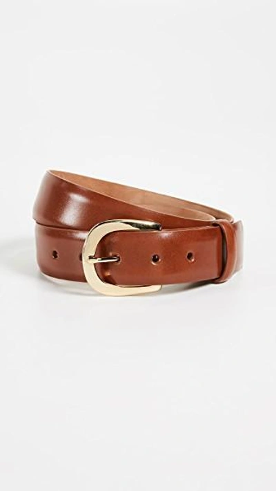 W.kleinberg Skinny Leather Belt In Cognac