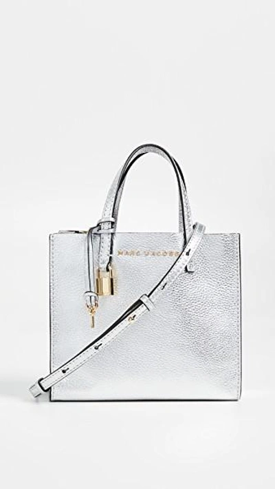 Marc Jacobs Mini Grind Metallic Tote In Silver | ModeSens
