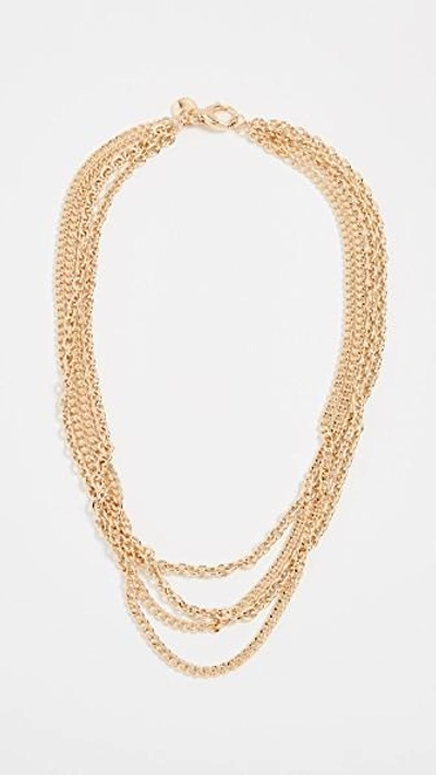 Bronzallure Bold Multistrand Statement Necklace In Yellow Gold