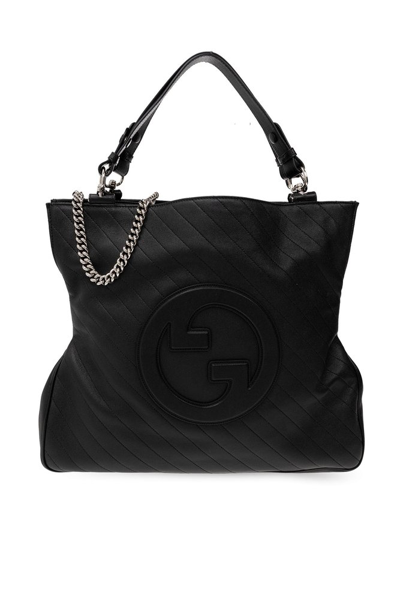 Gucci Interlocking G Top Handle Bag In Black