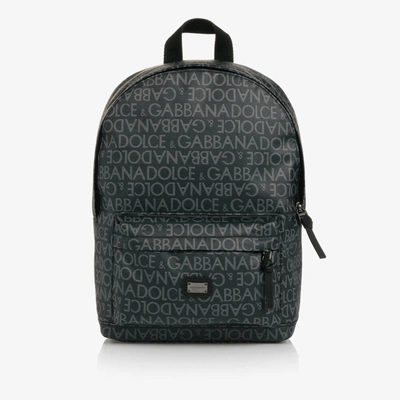 Dolce & Gabbana Kids' Boys Black Faux Leather Backpack (35cm)
