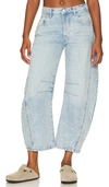 Free People Lucky You Mid Rise Barrel In Ultra Light Beam