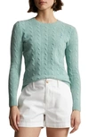 Polo Ralph Lauren Julianna Cable-knit Wool-cashmere Jumper In April Green Melange