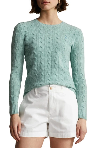 Polo Ralph Lauren Julianna Cable-knit Wool-cashmere Jumper In April Green Melange