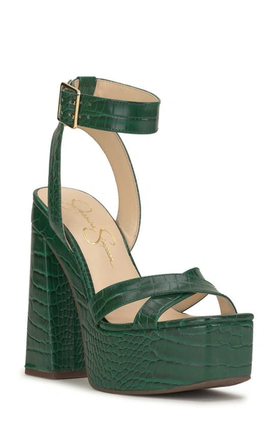 Jessica Simpson Beasley Ankle Strap Platform Sandal In Green