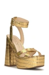 Jessica Simpson Beasley Ankle Strap Platform Sandal In Metallic Gold