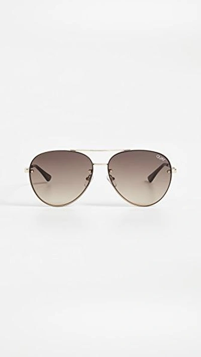 Quay Cool Innit Sunglasses In Gold/smoke