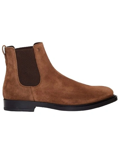 Tod's Leather Suede Ankle Boot In Brown