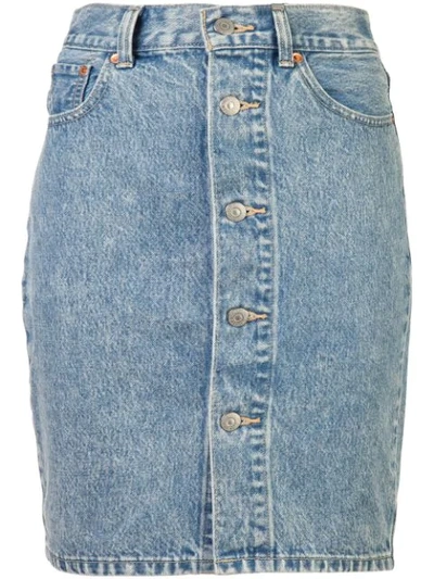 Levi's Button Thru Skirt In Blue