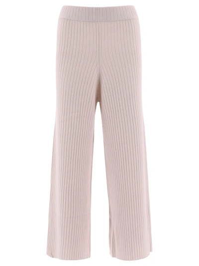 Allude Ribbed Trousers In Beige