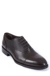 Vellapais Delta Embossed Leather Oxford In Chocolate Brown