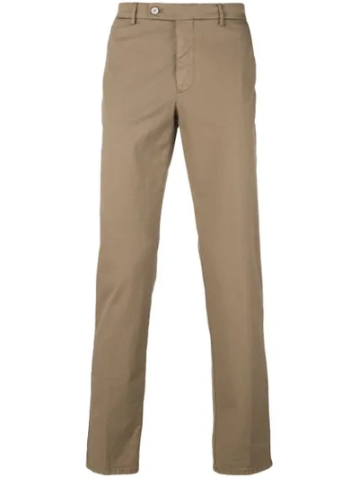 Berwich Slim-fit Trousers In Brown