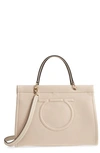 Ferragamo Shopping Lux Pebbled Leather Tote Bag In Peony