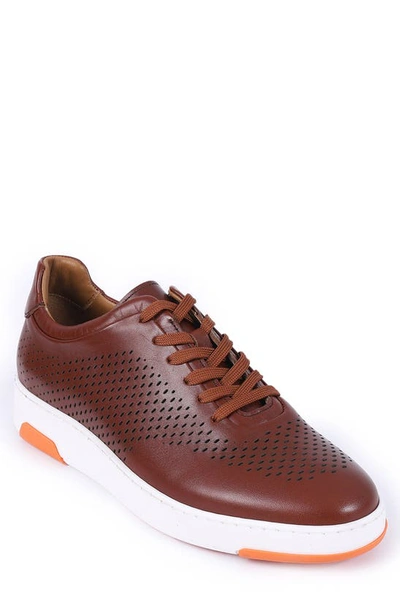 Vellapais Miramar Perforated Leather Sneaker In Tan