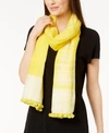 Eileen Fisher Organic Cotton & Silk Pom-pom Scarf In Yarrow