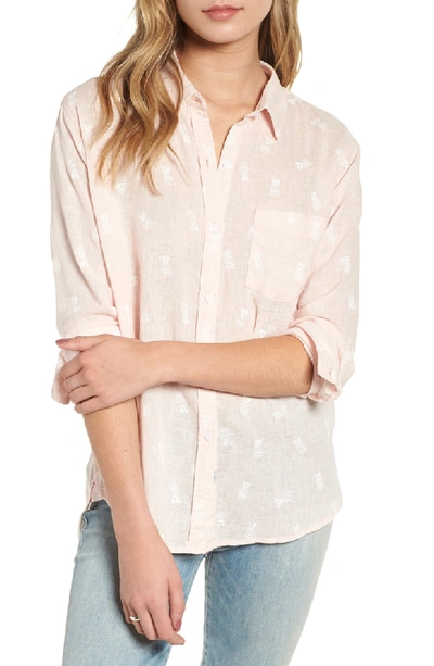 Rails Charli Pineapples Linen-blend Button-front Shirt In White Pineapples