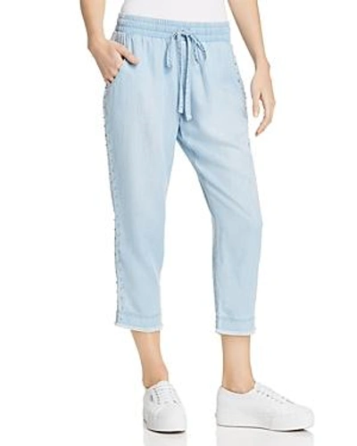 Bella Dahl Beaded Chambray Pants In Faded Light Wash
