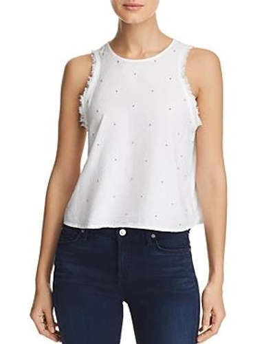 Bella Dahl Beaded Frayed Top In White