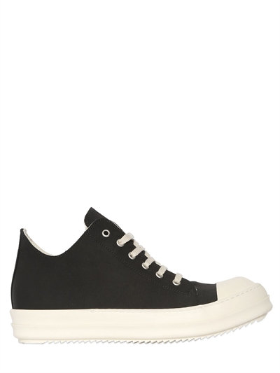 Rick Owens Tech Cotton Canvas Sneakers, Black/white | ModeSens