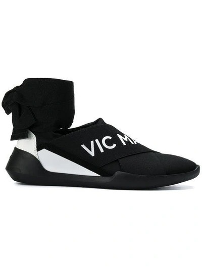 Vic Matie Ankle-tied Logo Sneakers - Black