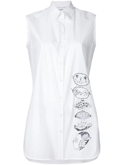 Carven Sleeveless Button Shirt