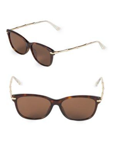 Gucci 53mm Oval Sunglasses In Havana Gold