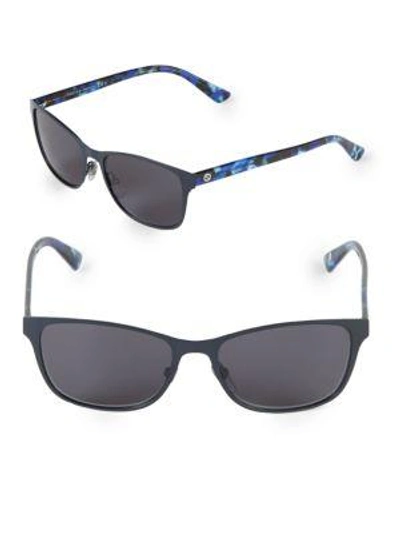 Gucci 53mm Rectangular Sunglasses In Blue
