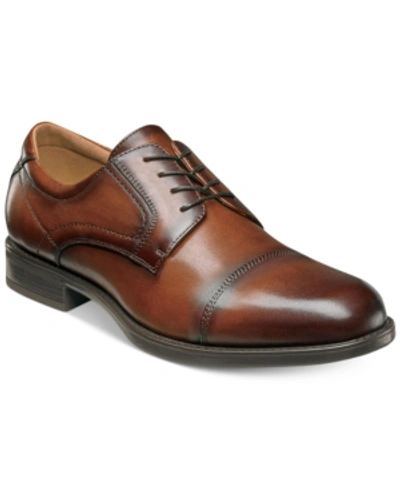 Florsheim Center Cap Oxford Mens Leather Lace-up Cap Toe Oxfords In Cognac