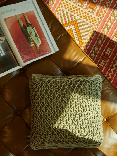 Brunello Cucinelli Cotton Woven Pillow In Neutral