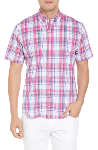 Tailorbyrd Alesso Regular Fit Plaid Sport Shirt In Coral
